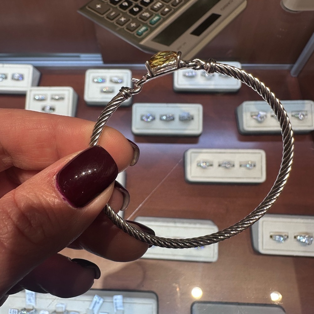 David Yurman Silver Bracelet with citrine and diamonds - Picture 2 of 4